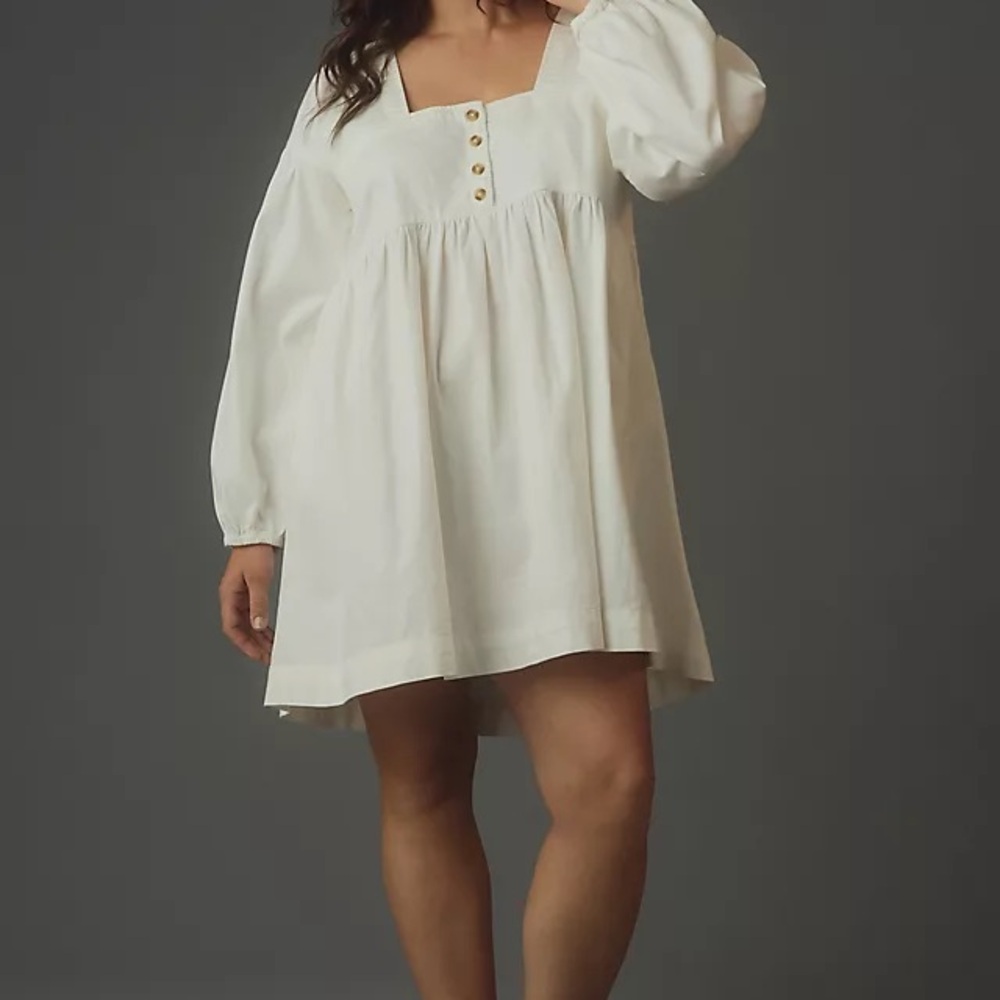 NWT Anthropologie Cream Button-Up Dress